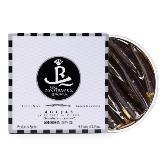 Zargan de Atlantic (Garfish) în ulei de măsline, 112 g ℮ - Real Conservera, Spania