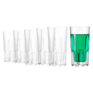 Set 6 pahare long drinks, sticla, 330ml, "Excalibur" - Borgonovo