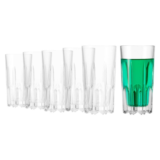 Set 6 pahare long drinks, sticla, 330ml, "Excalibur" - Borgonovo