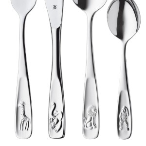 Set tacamuri pentru copii, 4 piese, otel inoxidabil, "Tiere" - WMF
