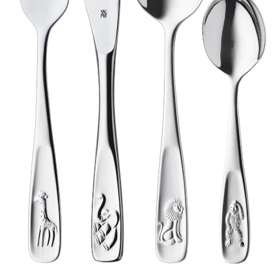 Set tacamuri pentru copii, 4 piese, otel inoxidabil, "Tiere" - WMF