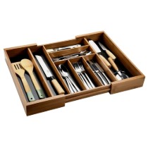 Tava extensibila pentru tacamuri, bambus, 43 x 35-57 cm - Kesper