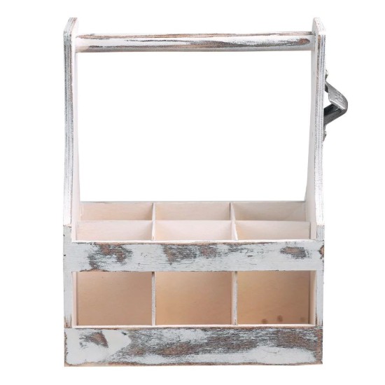 Lada transport sticle bere, cu 6 compartimente, Vintage White - Kesper