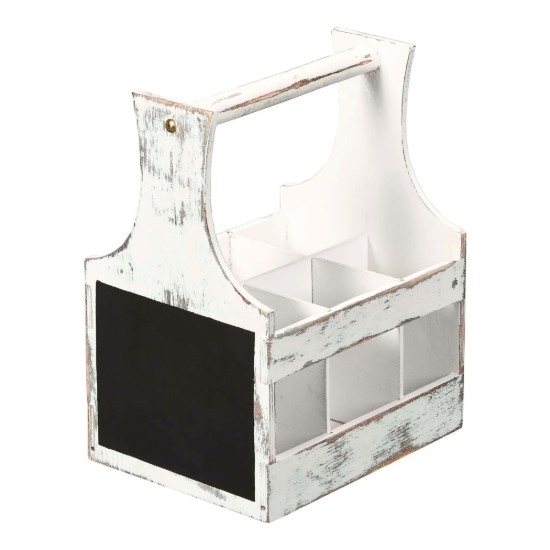 Suport tacamuri/sosuri, cu 6 compartimente, Vintage White - Kesper