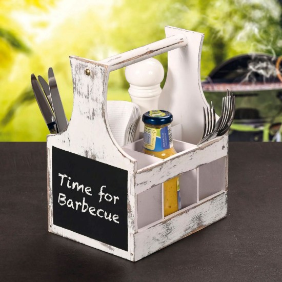 Suport tacamuri/sosuri, cu 6 compartimente, Vintage White - Kesper