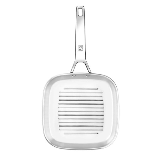 Tigaie grill patrata, 3-Ply, inox, 28 x 28 cm, "Signature" - BRA