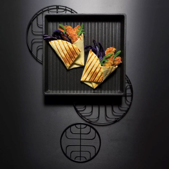 Tava grill patrata, aluminiu, 26 x 26 cm, "Speed Oven" - AMT Gastroguss