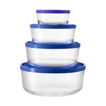 Set 4 caserole, sticla, "Igloo" - Borgonovo