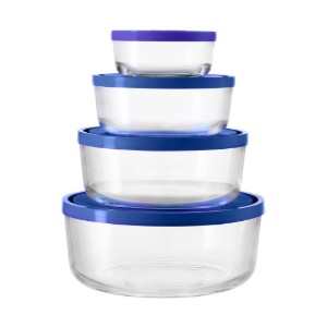 Set 4 caserole, sticla, "Igloo" - Borgonovo