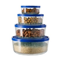 Set 4 caserole, sticla, "Igloo" - Borgonovo