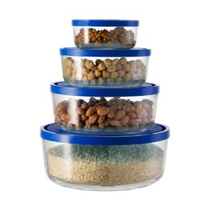 Set 4 caserole, sticla, "Igloo" - Borgonovo