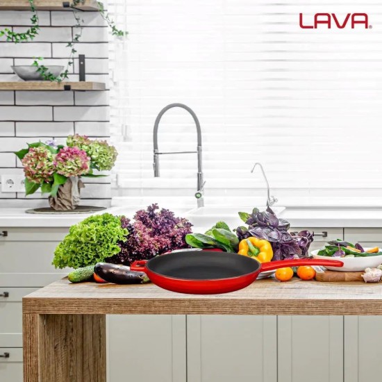 Tigaie fonta, 20 cm, Rosu - LAVA