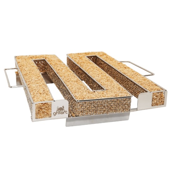 Generator premium de fum rece, fabricat din inox, 22x22x4,5 cm, Grillart GA-1011