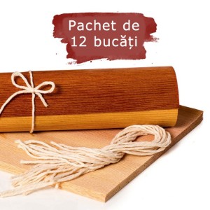 Set fasii din lemn 12 bucati 19x17 cm pentru gatit la gratar Grillart GA-1009-1