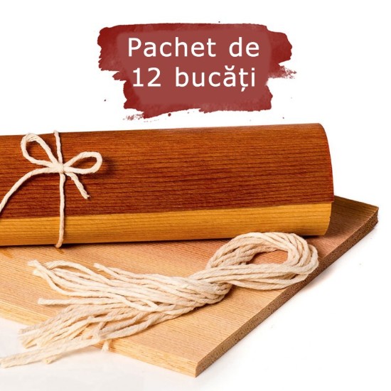 Set fasii din lemn 12 bucati 19x17 cm pentru gatit la gratar Grillart GA-1009-1