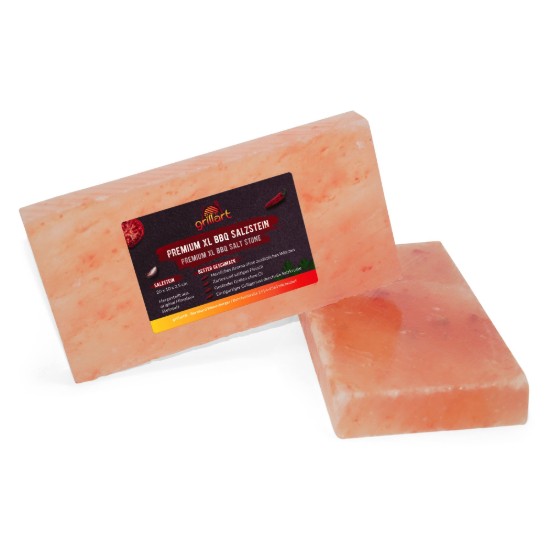 Placa dreptunghiulara din sare de Himalaya 20x10x2,5 cm pentru gatit la gratar Grillart GA-1006-1