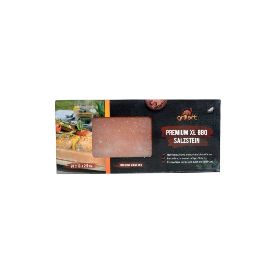 Placa dreptunghiulara din sare de Himalaya 20x10x2,5 cm pentru gatit la gratar Grillart GA-1006-1