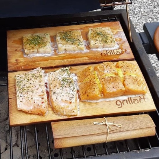 Set 2 placi din lemn de cires XL 30x14,5x1 cm pentru gatit la gratar Grillart GA-1003-5