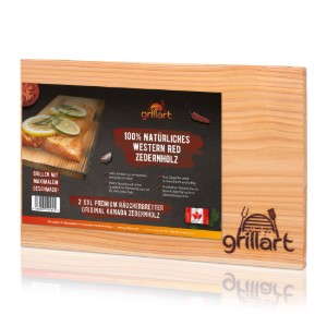 Set 2 placi din lemn de cedru XXL 30x20x1 cm pentru gatit la gratar Grillart GA-1003-7