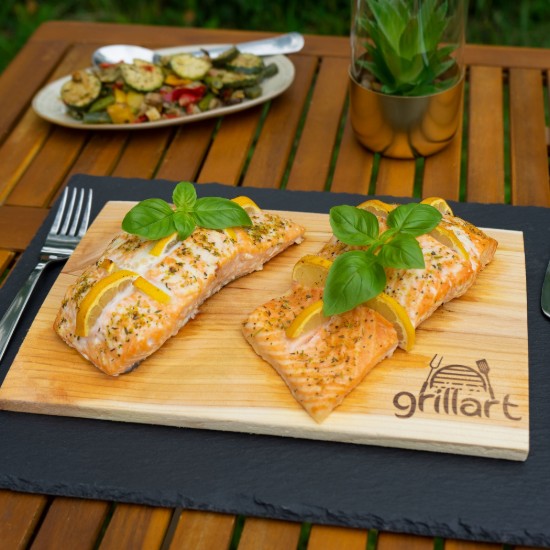 Set 2 placi din lemn de cedru XXL 30x20x1 cm pentru gatit la gratar Grillart GA-1003-7