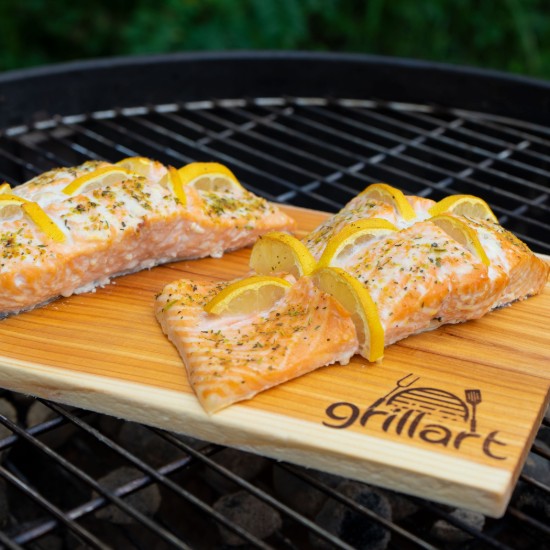 Set 2 placi din lemn de cedru XXL 30x20x1 cm pentru gatit la gratar Grillart GA-1003-7