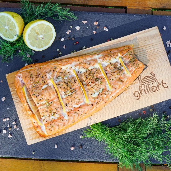 Set 2 placi din lemn de cedru XL 30x14,5x1 cm pentru gatit la gratar Grillart GA-1003-3