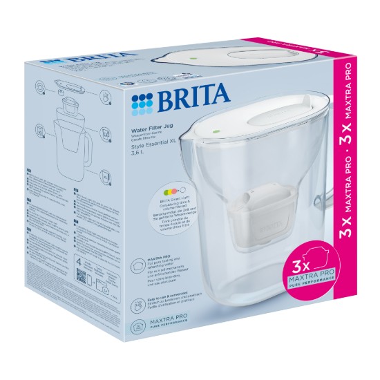 Starter pack BRITA Style Essential 3,6 L + 3 filtre Maxtra Pro (White)