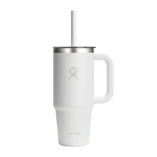 Pahar termos, inox, 710ml, cu capac transparent, "All Around Travel", White - Hydro Flask