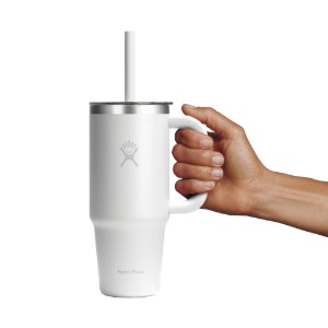 Pahar termos, inox, 710ml, cu capac transparent, "All Around Travel", White - Hydro Flask