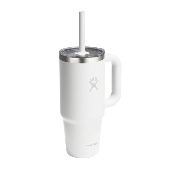 Pahar termos, inox, 710ml, cu capac transparent, "All Around Travel", White - Hydro Flask