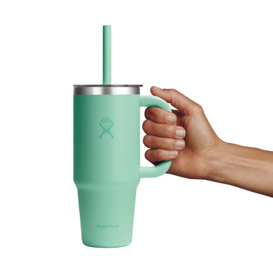 Pahar termos, inox, 710ml, cu capac transparent, "All Around Travel", Mermaid Green - Hydro Flask