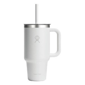 Pahar termos, inox, 950ml, cu capac transparent, "All Around Travel", White - Hydro Flask
