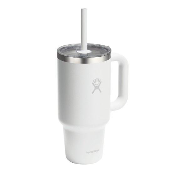 Pahar termos, inox, 950ml, cu capac transparent, "All Around Travel", White - Hydro Flask