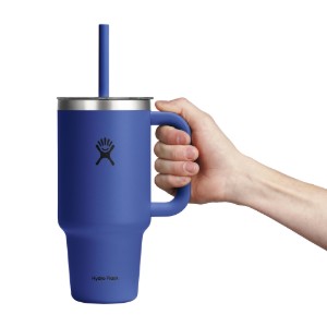 Pahar termos, inox, 950ml, cu capac transparent, "All Around Travel", Capri Blue - Hydro Flask