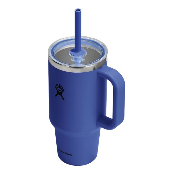 Pahar termos, inox, 950ml, cu capac transparent, "All Around Travel", Capri Blue - Hydro Flask