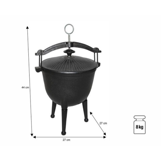 Ceaun vanatoresc din fonta cu capac 4,5 litri Activa 19890