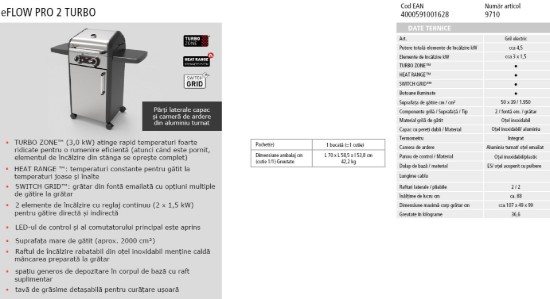 Gratar electric 3 Kw Enders eFlow Pro 2 Turbo 97106