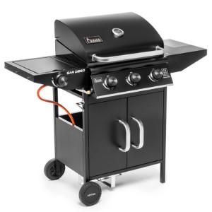 Gratar pe gaz cu 3 arzatoare din inox si arzator lateral Activa San Diego 19689GD