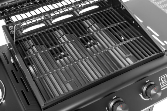 Gratar pe gaz cu 3 arzatoare din inox si arzator lateral Activa San Diego 19689GD