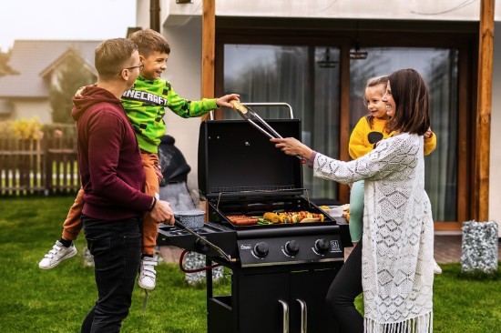 Gratar pe gaz cu 3 arzatoare din inox si arzator lateral Activa San Diego 19689GD