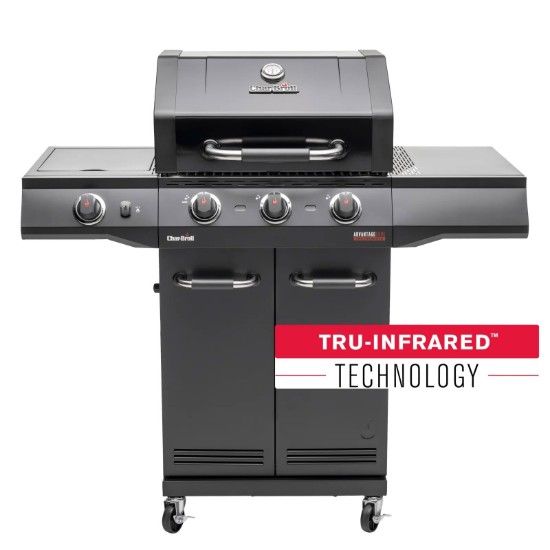 Gratar pe gaz Char-Broil Advantage Core B3 cu 3 arzatoare si arzator lateral, grile din fonta, TRU-Infrared 140970