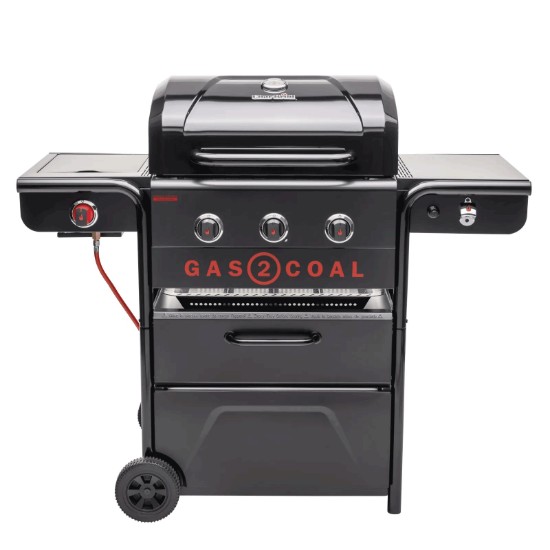 Gratar pe gaz si carbuni hibrid Char-Broil Gas2Coal 2.0 330 Special Edition, plita si sear burner 140994