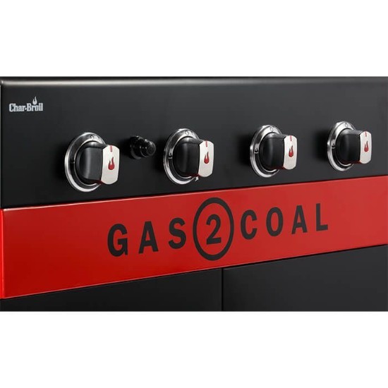 Gratar pe gaz si carbuni hibrid Char-Broil Gas2Coal 2.0 440 cu 4 arzatoare 140926