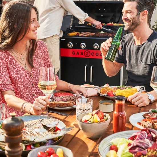 Gratar pe gaz si carbuni hibrid Char-Broil Gas2Coal 2.0 440 cu 4 arzatoare 140926