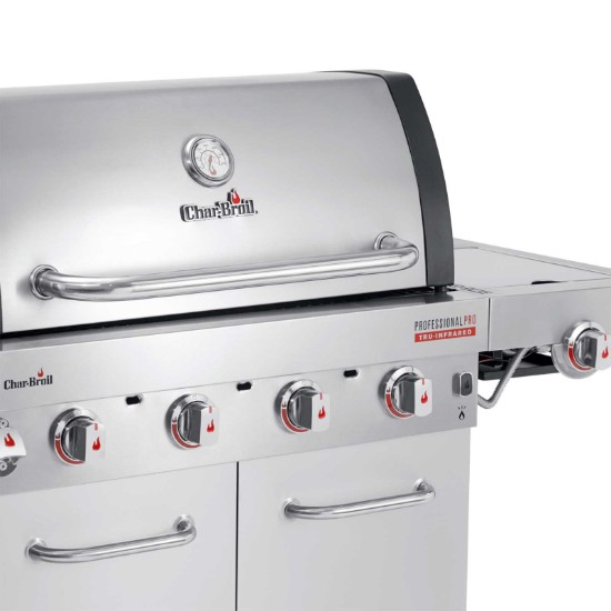 Gratar pe gaz din inox Char-Broil Professional Pro S 4, grile din fonta, sear burner, TRU-Infrared 140921