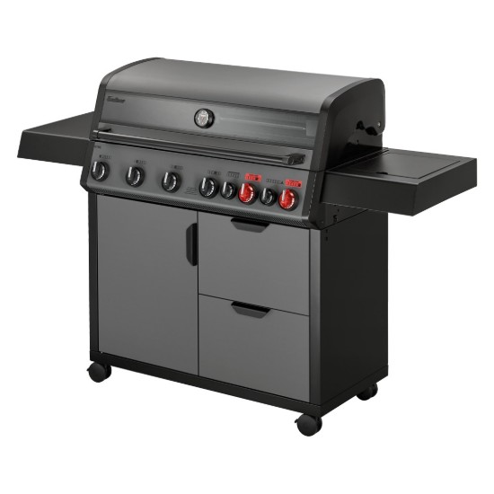 Gratar pe gaz, 6 arzatoare inox, arzator infrarosu, grile fonta, Enders Hyde 6 SIKR Turbo II 804433