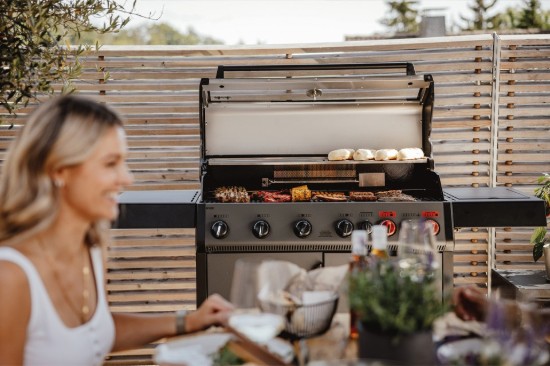 Gratar pe gaz, 6 arzatoare inox, arzator infrarosu, grile fonta, Enders Hyde 6 SIKR Turbo II 804433