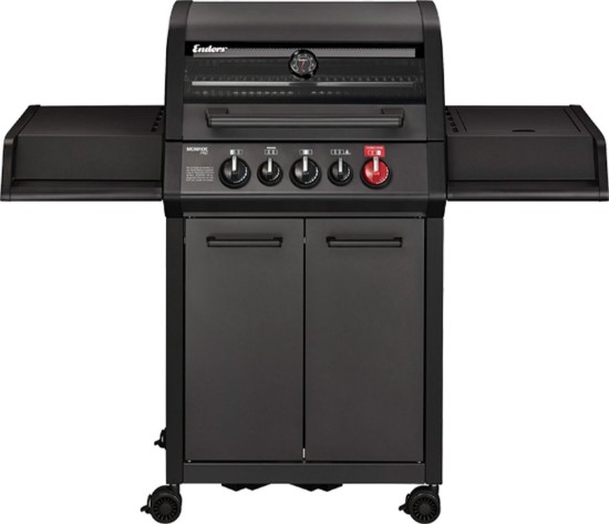 Gratar pe gaz, 3 arzatoare inox, arzator infrarosu, grile fonta, Enders Monroe Pro 3 SIK Turbo, 838133 grafit mat
