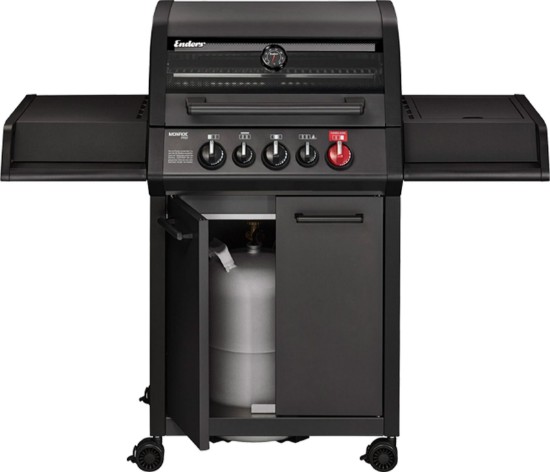 Gratar pe gaz, 3 arzatoare inox, arzator infrarosu, grile fonta, Enders Monroe Pro 3 SIK Turbo, 838133 grafit mat