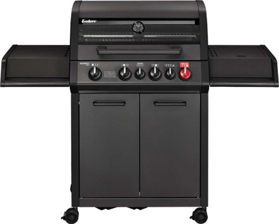Gratar pe gaz, 4 arzatoare inox, arzator infrarosu, grile fonta, Enders Monroe Pro 4 SIK Turbo, 838533 grafit mat